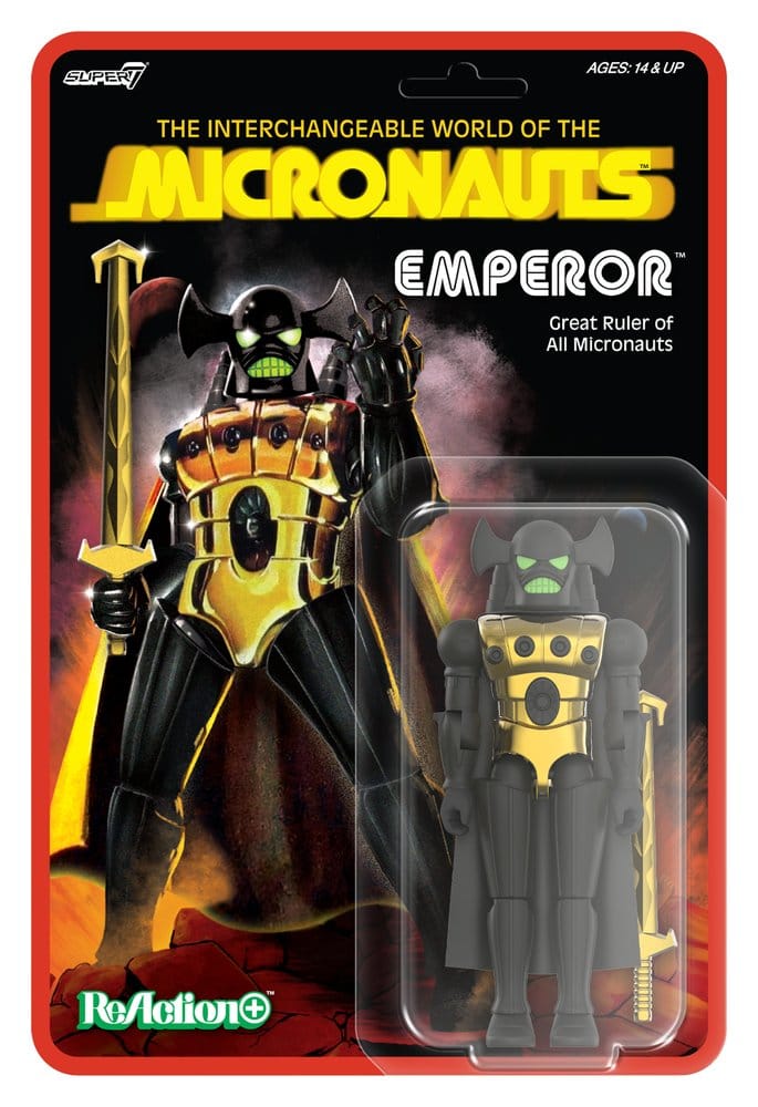 🧪 LAB | SU ORDINAZIONE Micronauts ReAction+ Action Figure Wave 03 Emperor 10 cm