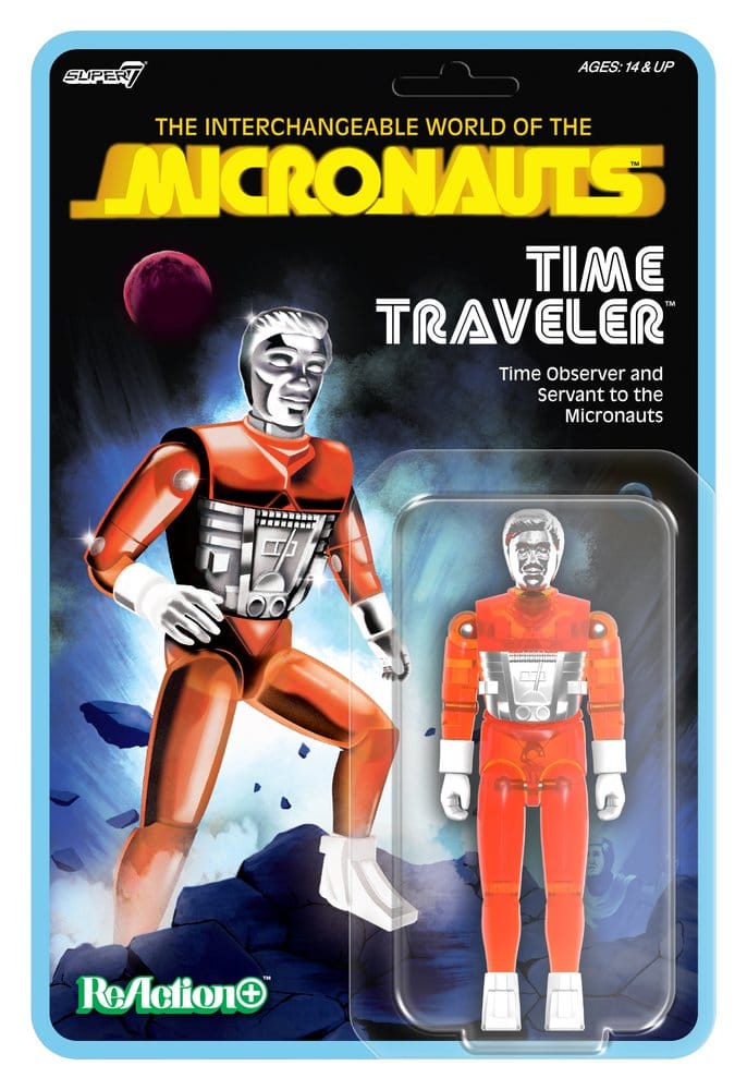 🧪 LAB | SU ORDINAZIONE Micronauts ReAction+ Action Figure Wave 04 Time Traveler (Translucent Orange)