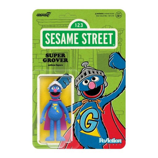 AUF BESTELLUNG Sesamstraße ReAction Actionfigur Wave 03 Super Grover 10 cm