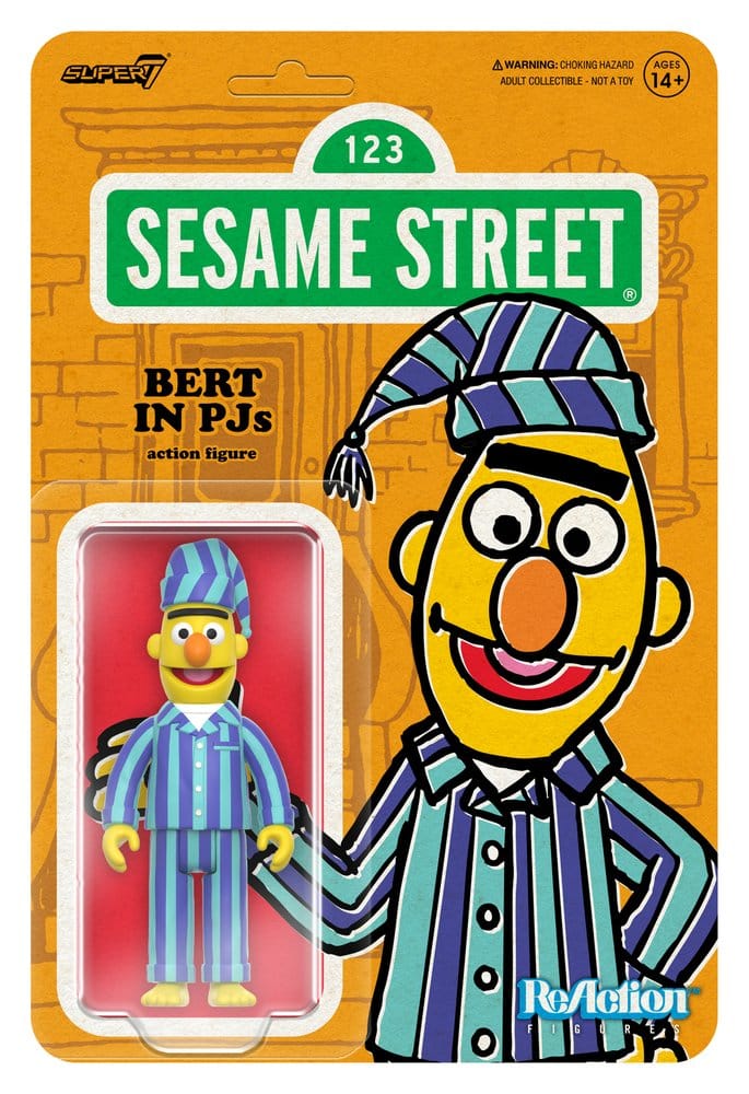 🧪 LAB | SU ORDINAZIONE Sesame Street ReAction Action Figure Wave 06 Bert (PJ) 10 cm