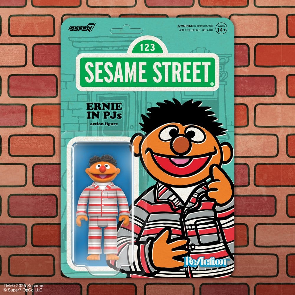 🧪 LAB | SU ORDINAZIONE Sesame Street ReAction Action Figure Wave 06 Ernie (PJs) 10 cm