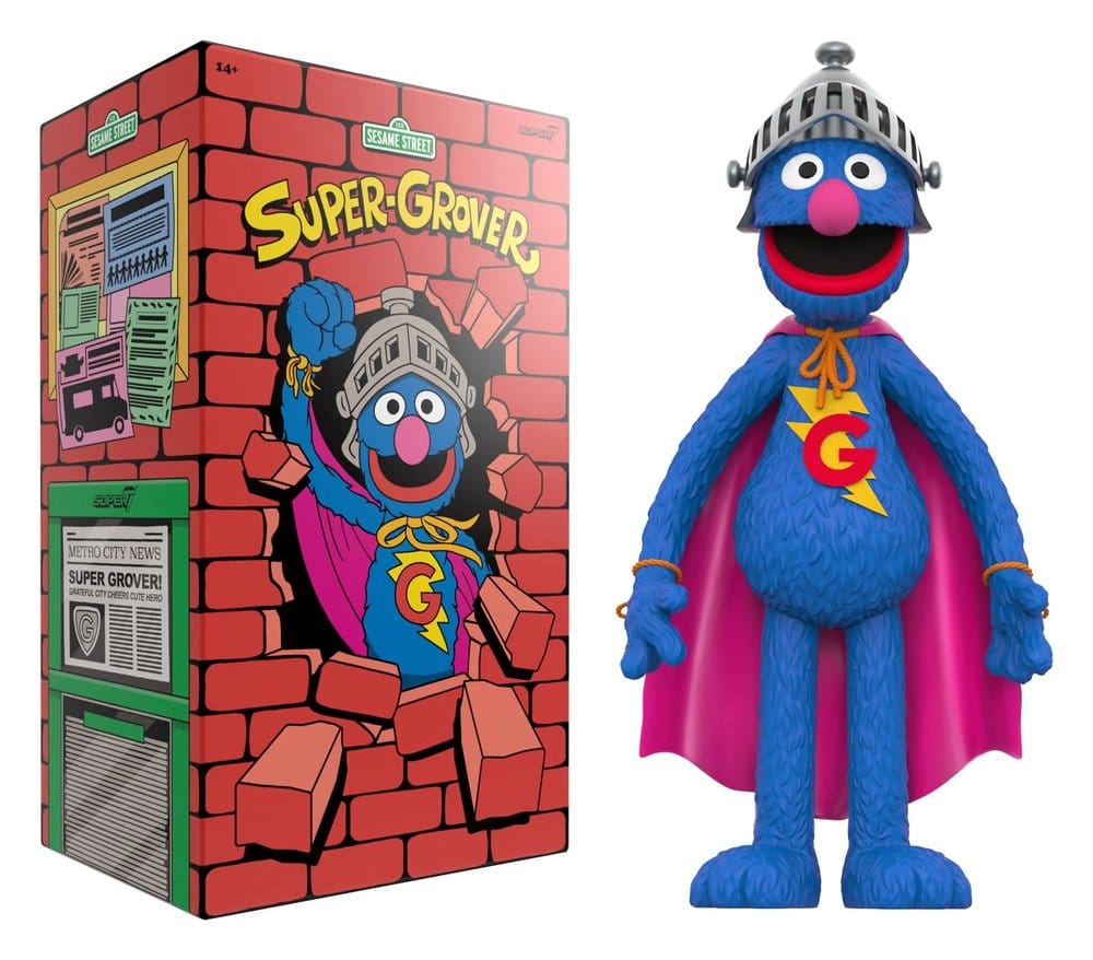 🧪 LAB | SU ORDINAZIONE Sesame Street Supersize Vinyl Figure Super Grover 36 cm