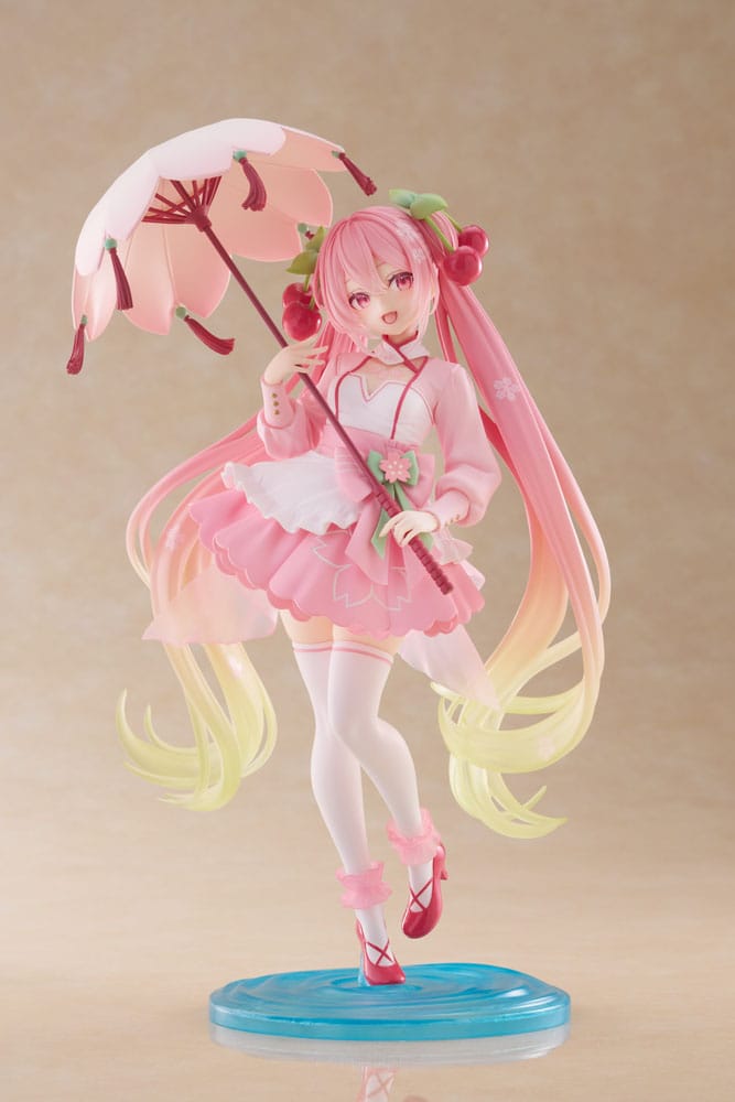 PREORDINE+ 05/2026 Hatsune Miku AMP PVC Statue Newley Written Sakura Miku Sakura Dress Ver. 21 cm
