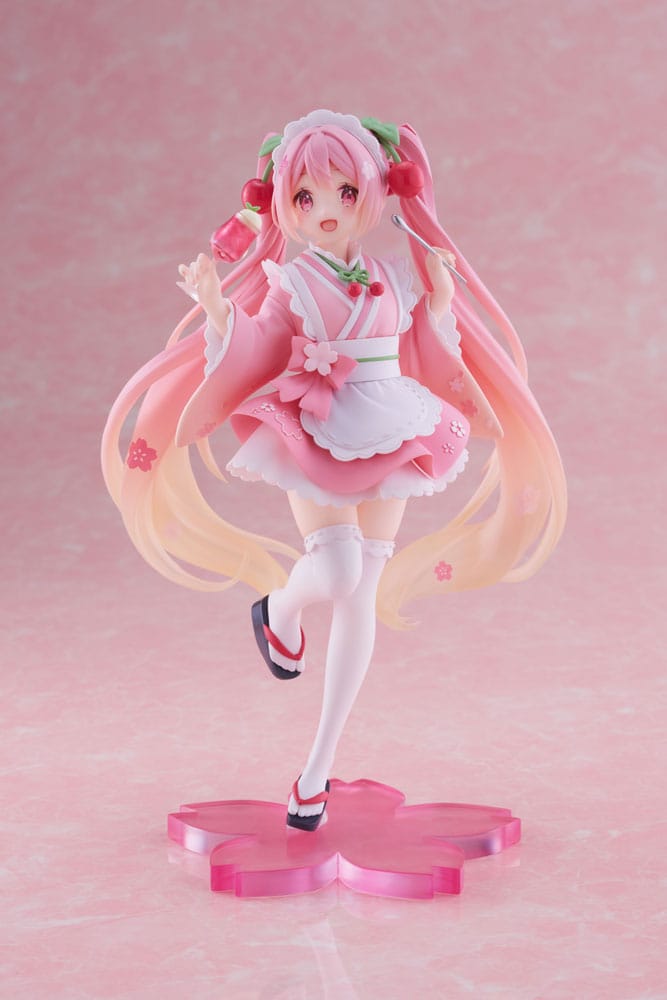PREORDINE+ 07/2026 Hatsune Miku PVC Statue Newley Written Sakura Miku Japanese Cafe Ver. Reissue 18 cm