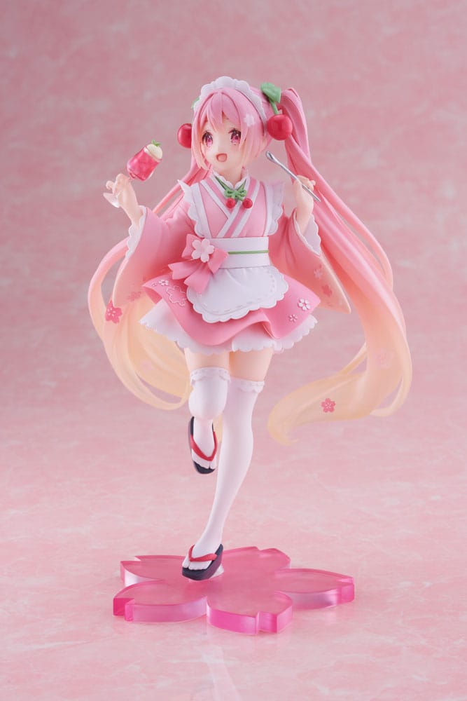 PREORDINE+ 07/2026 Hatsune Miku PVC Statue Newley Written Sakura Miku Japanese Cafe Ver. Reissue 18 cm