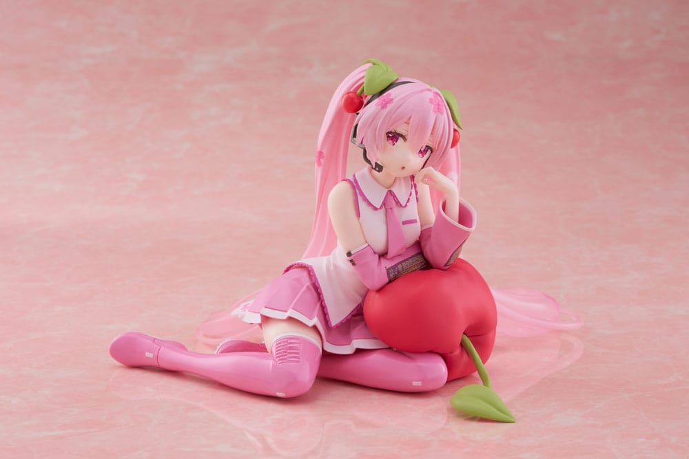 IN STOCK Hatsune Miku PVC Statue Desktop Cute Figure Sakura Miku Cherry Cushion Ver. 13 cm