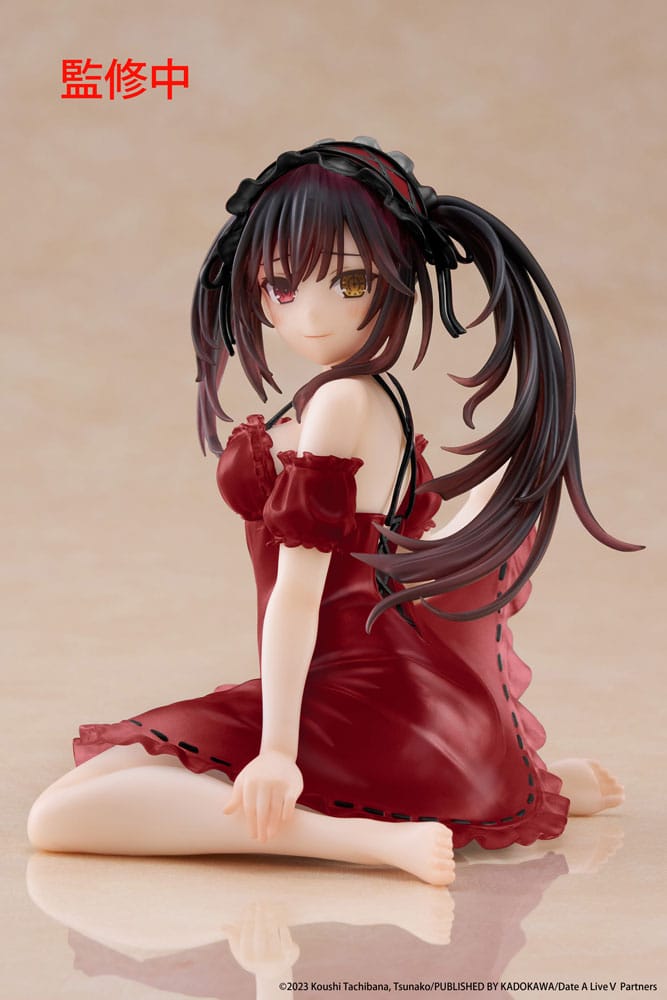 Auf Bestellung gefertigt: Date A Live V PVC-Statue, niedliche Desktop-Figur Kurumi Tokisaki, Nachtwäsche-Version, Renewal, 13 cm