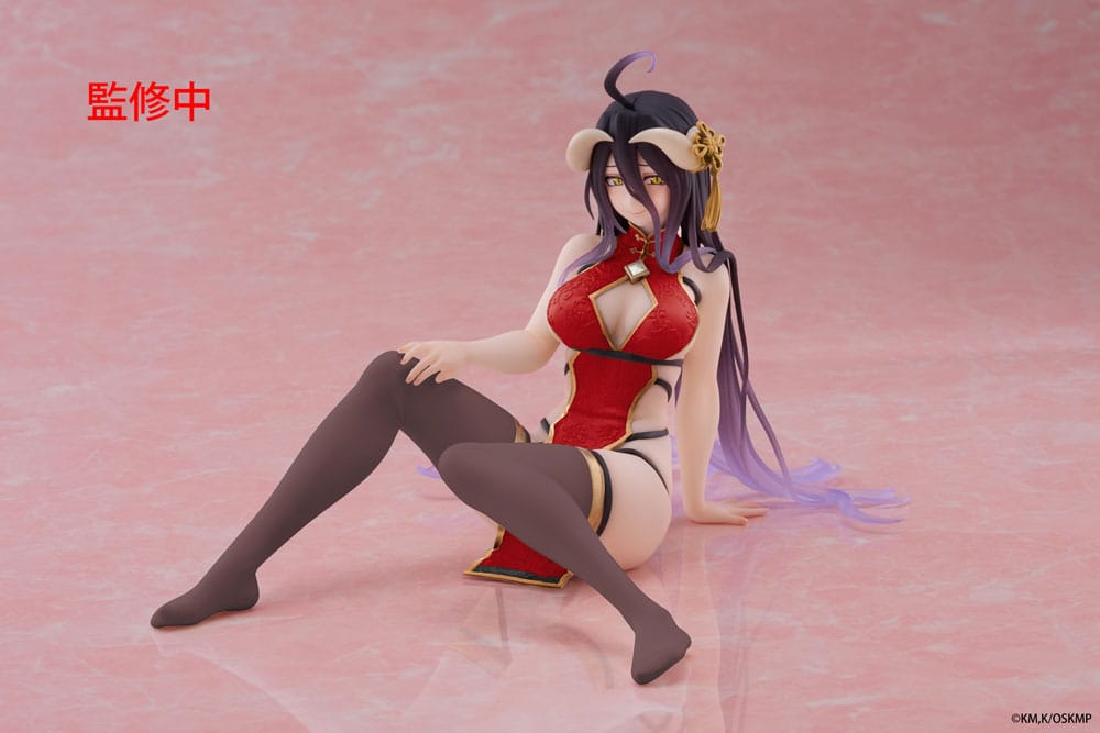 SU ORDINAZIONE Overlord PVC Statue Desktop Cute Figure Albedo Chinese Dress Ver. Renewal 13 cm ESAURITO