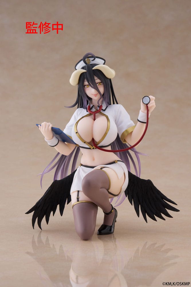 VORBESTELLUNG+ 04/2026 Overlord PVC-Statue Desktop-Figur, niedliche Albedo-Krankenschwester-Version, erneuert, 13 cm