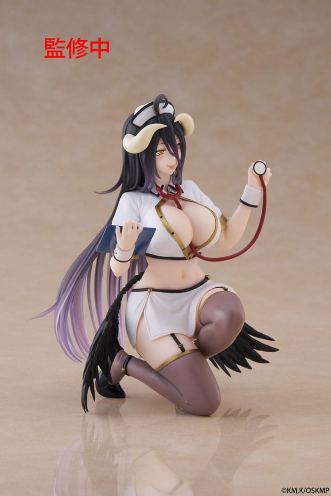 VORBESTELLUNG+ 04/2026 Overlord PVC-Statue Desktop-Figur, niedliche Albedo-Krankenschwester-Version, erneuert, 13 cm