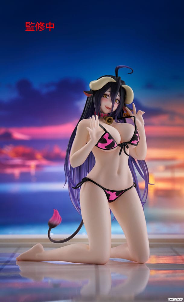 PREORDINE+ 04/2026 Overlord PVC Statue Desktop Cute Figure Albedo Cow-Print Swimsuit Ver. Renewal 13 cm