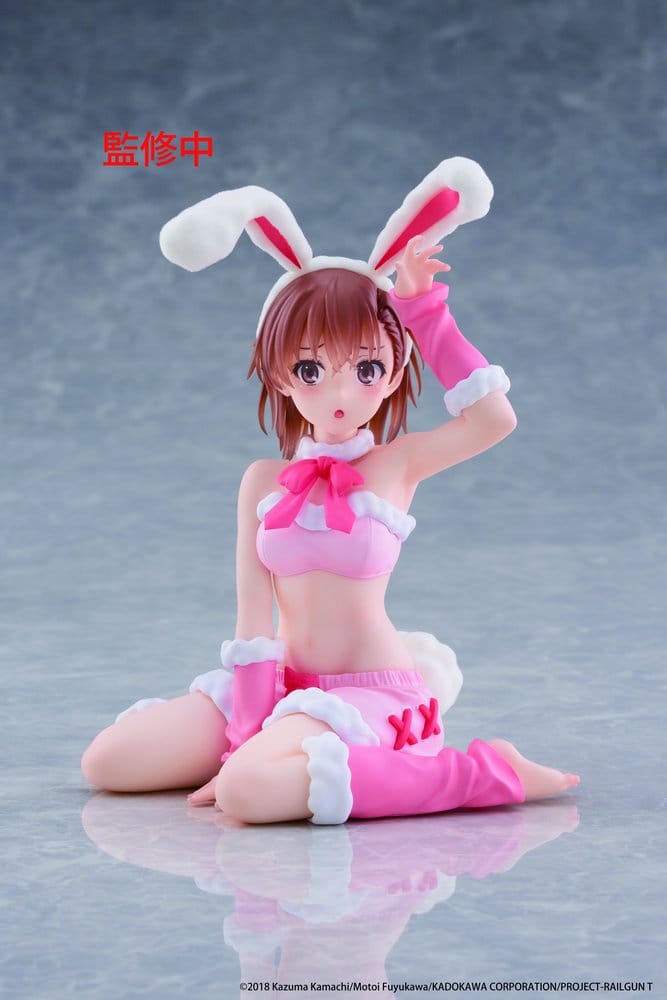 PREORDINE+ 01/2027 A Certain Scientific Railgun Moflock PVC Figure Mikoto Misaka (Fluffy Bunny Ver.) 13 cm