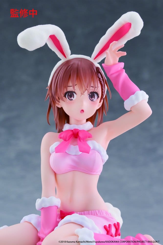PREORDINE+ 01/2027 A Certain Scientific Railgun Moflock PVC Figure Mikoto Misaka (Fluffy Bunny Ver.) 13 cm