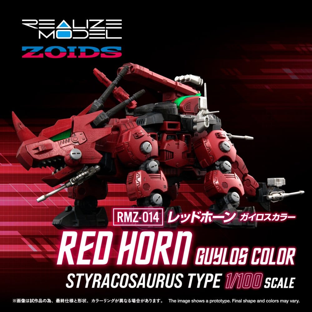 PREORDINE+ 08/2027 Zoids Plastic Model Kit 1/100 RMZ-014 Red Horn Guylos Color 22 cm