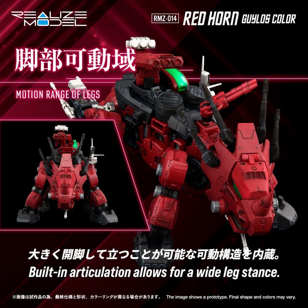 PREORDINE+ 08/2027 Zoids Plastic Model Kit 1/100 RMZ-014 Red Horn Guylos Color 22 cm