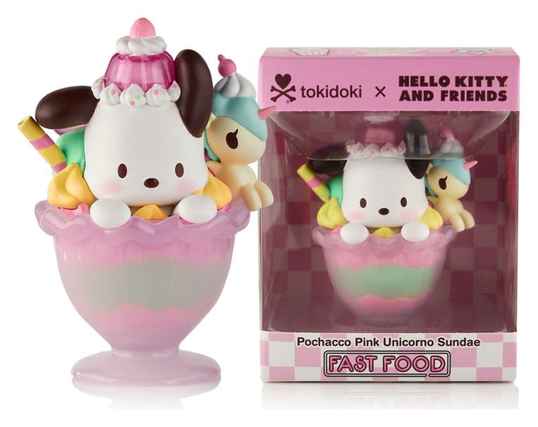 🧪 LAB | SU ORDINAZIONE Hello Kitty & Friends Window Box Figure Fast Food Pochacco Pink Unicorn Sundae 9 cm