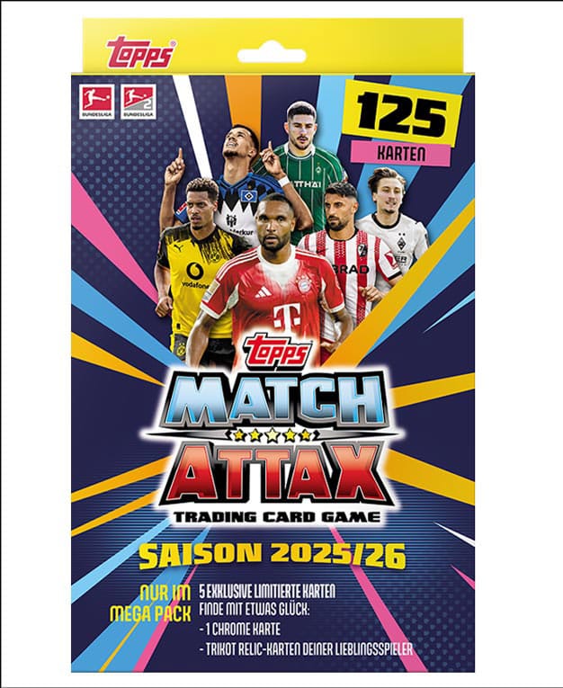 SU ORDINAZIONE Bundesliga Match Attax Trading Cards 2025/26 Mega Pack