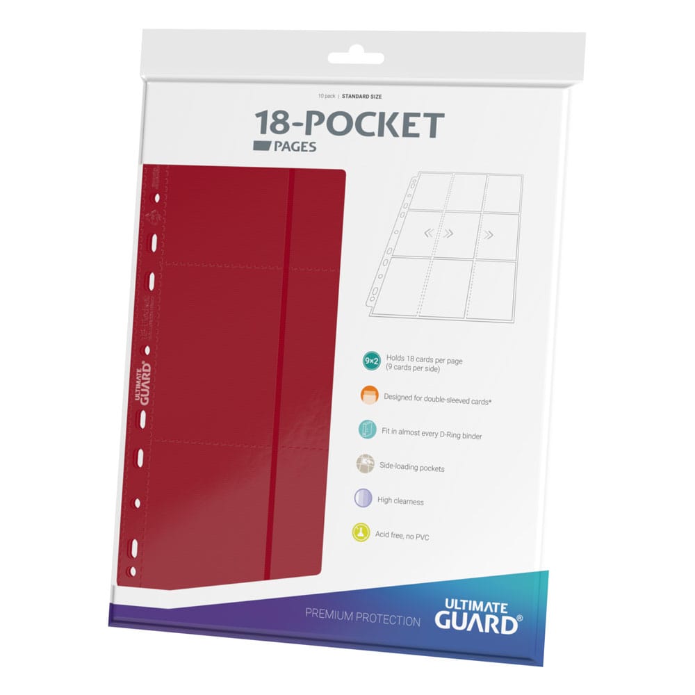 AUF BESTELLUNG HERGESTELLT Ultimate Guard 18-Taschen-Seiten seitlich zu laden (10) - Rot