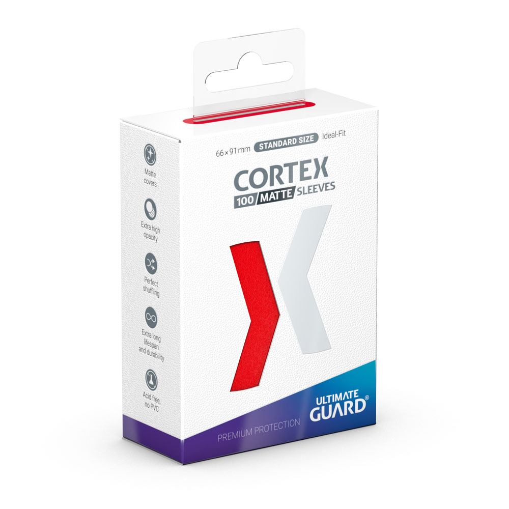 SU ORDINAZIONE Ultimate Guard Cortex Sleeves Matte Standard Size (100) - Red