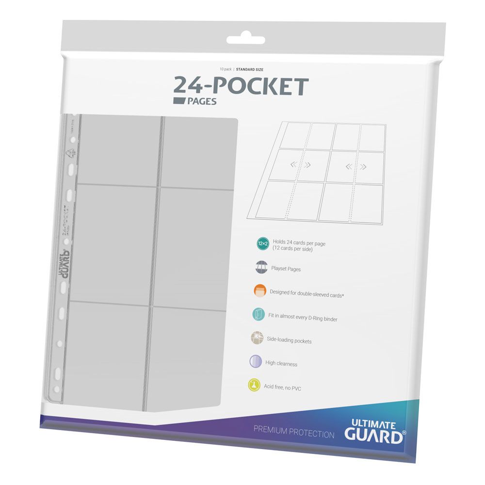 AUF BESTELLUNG HERGESTELLT Ultimate Guard 24-Pocket QuadRow Pages Side-Loading (10) - Transparent