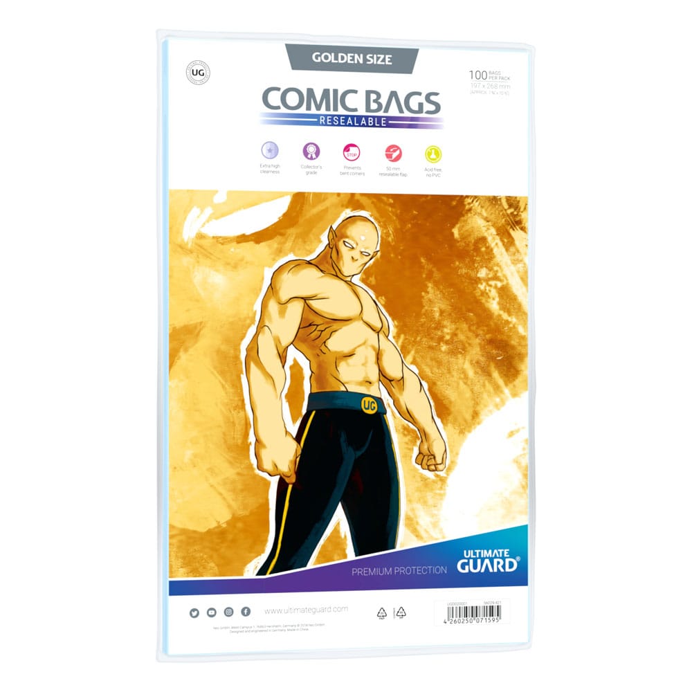 AUF BESTELLUNG HERGESTELLT Ultimate Guard Comic-Taschen, wiederverschließbar (100) – Goldene Größe