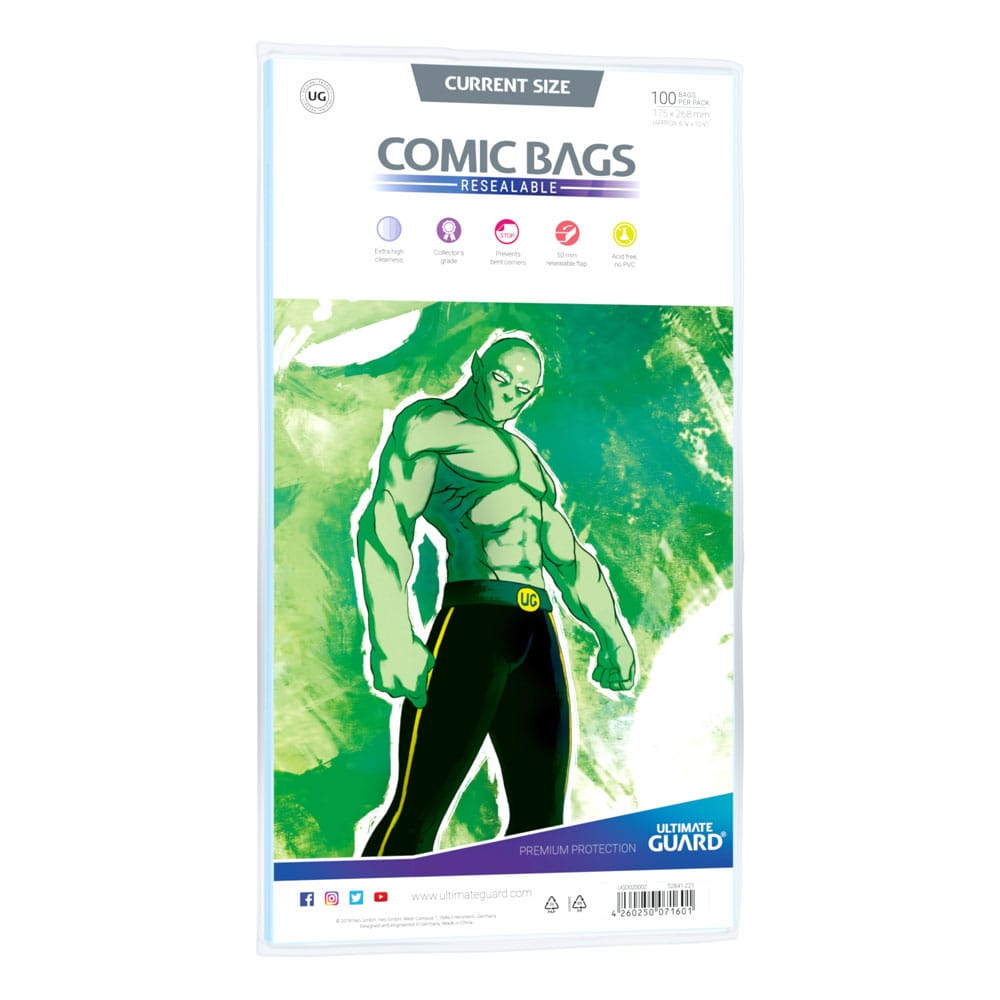 SU ORDINAZIONE Ultimate Guard Comic Bags Resealable (100) - Current Size