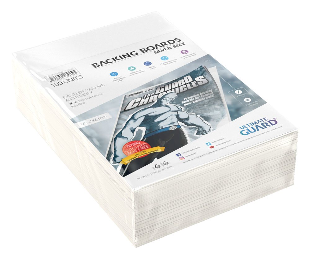 SU ORDINAZIONE Ultimate Guard Comic Backing Boards (100) - Silver Size