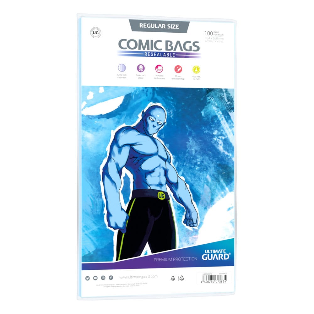 SU ORDINAZIONE Ultimate Guard Comic Bags Resealable (100) - Regular Size