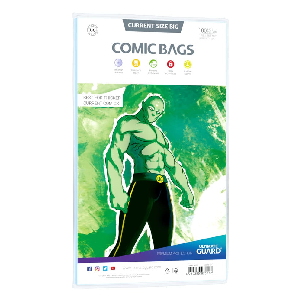 SU ORDINAZIONE Ultimate Guard Comic Bags Standard (100) - Current Size Big