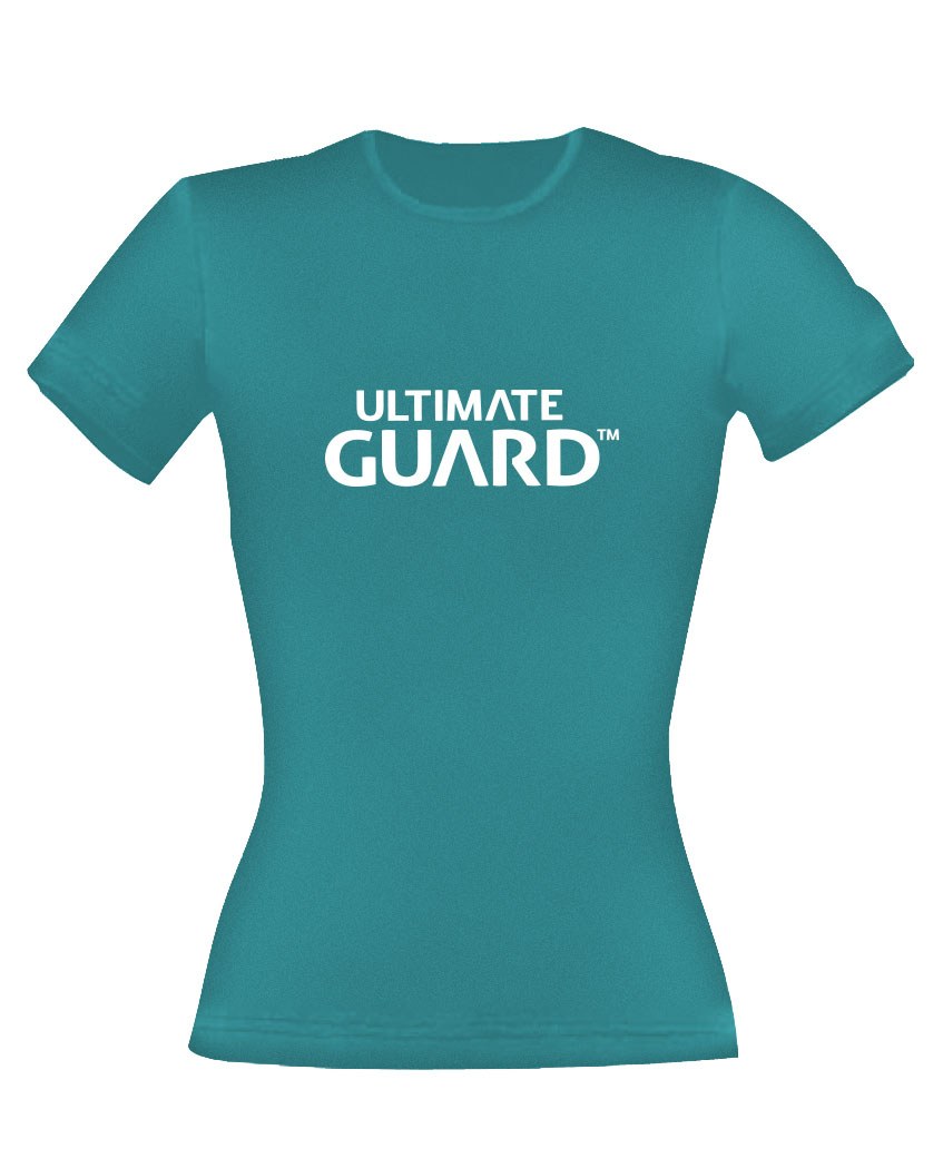 SU ORDINAZIONE Ultimate Guard Ladies T-Shirt Wordmark Petrol Blue Size S *PREZZO SPECIALE*