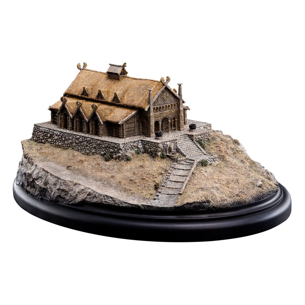 Auf Bestellung gefertigte Herr-der-Ringe-Statue: Die Goldene Halle von Edoras, 9 cm
