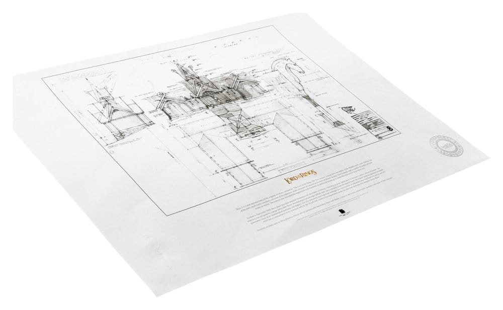 🧪 LAB | SU ORDINAZIONE Lord of the Rings Blueprint Art Print The Stable of Edoras 59 x 42 cm