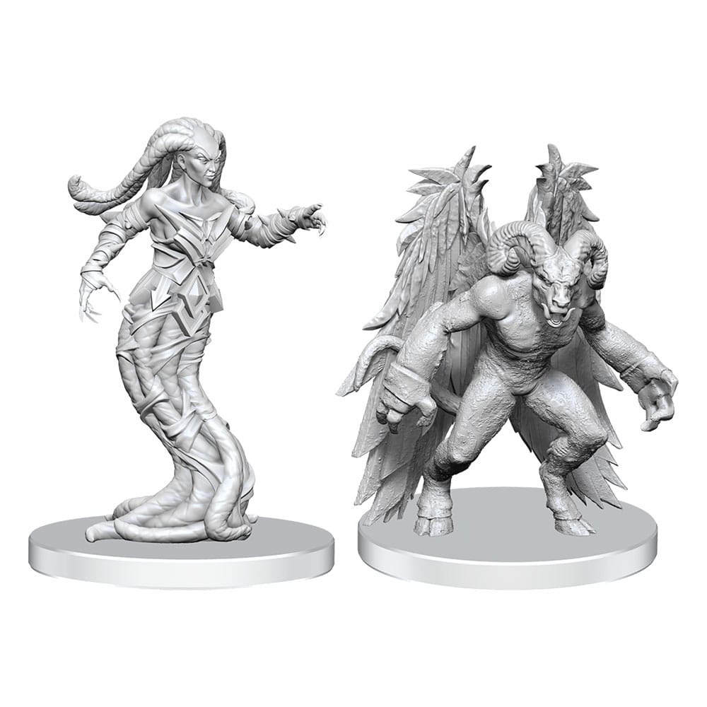 MADE TO ORDER Pathfinder Deep Cuts Unpainted Miniatures Gylou (Handmaiden Devil) & Ferrugon (Rust Devil)