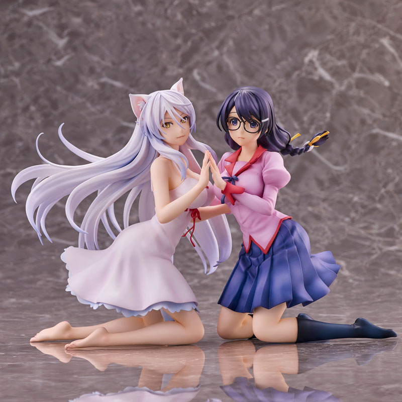 PREORDINE+ CHIUSO 05/2025 Nekomonogatari Monogatari Series Figures Tsubasa Hanekawa Set (re-run) 19 cm