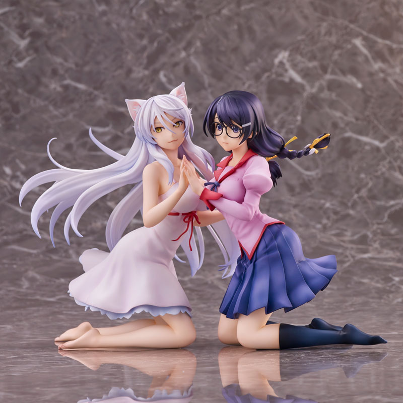PREORDINE+ CHIUSO 05/2025 Nekomonogatari Monogatari Series Figures Tsubasa Hanekawa Set (re-run) 19 cm