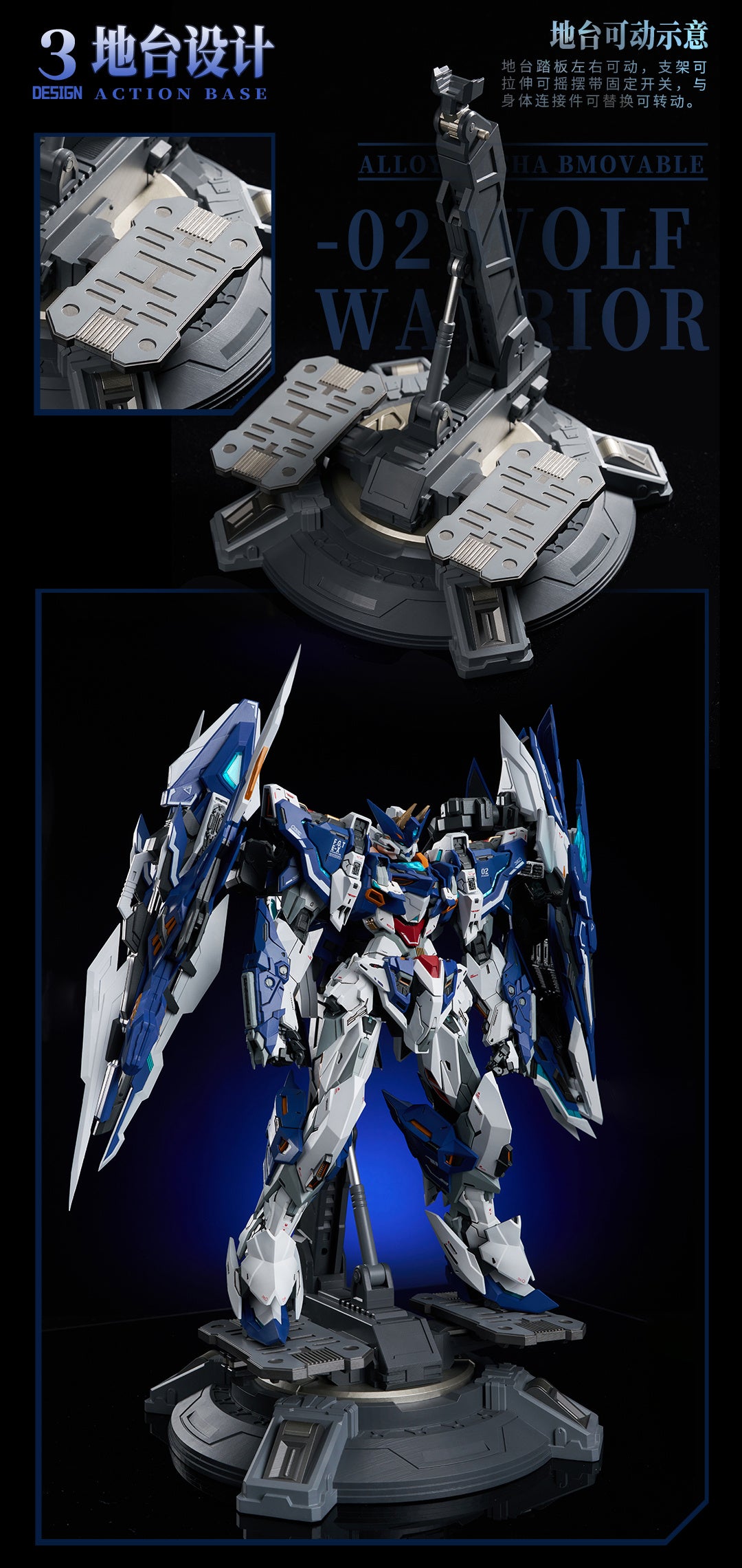 PREORDINE ESAURITO  Crystal Envoy Unit 2 Mecha Wolf Warrior Mega Mode 1/72 Alloy Action Figure