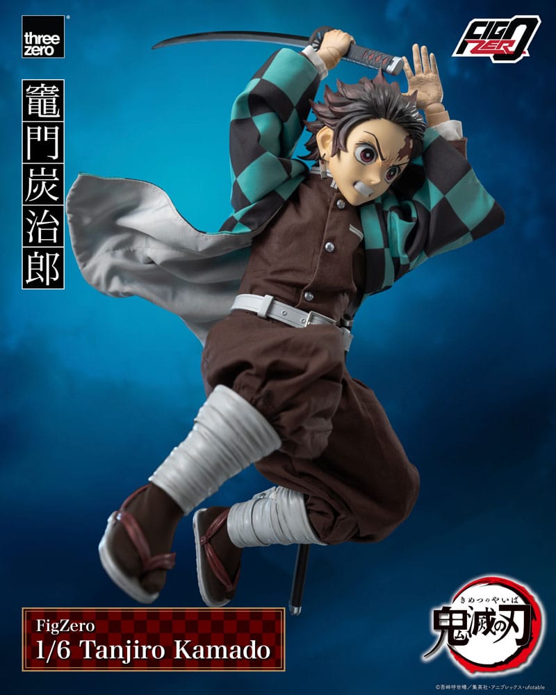 SU ORDINAZIONE Demon Slayer: Kimetsu no Yaiba FigZero Action Figure 1/6 Tanjiro Kamado 27 cm