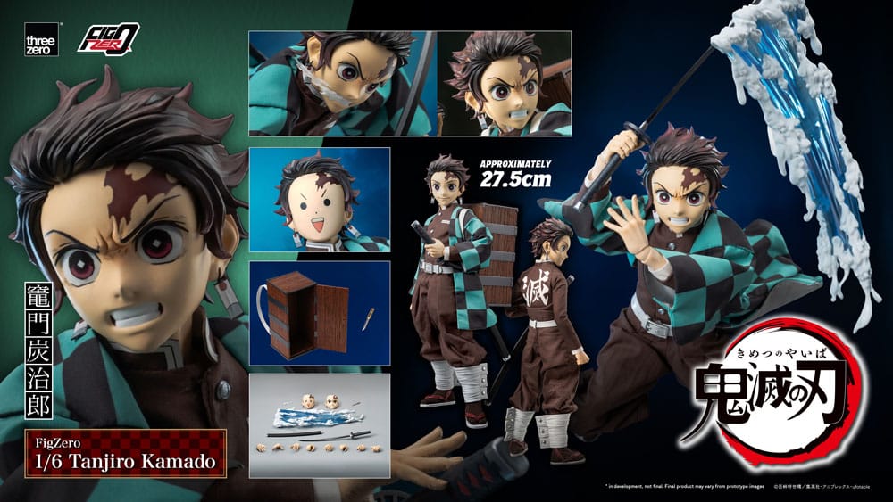 SU ORDINAZIONE Demon Slayer: Kimetsu no Yaiba FigZero Action Figure 1/6 Tanjiro Kamado 27 cm