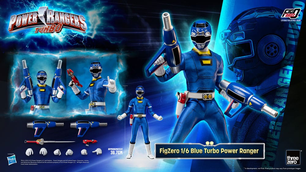 🧪 LAB | SU ORDINAZIONE Power Rangers Turbo FigZero Action Figure 1/6 Blue Turbo Power Ranger 30 cm 