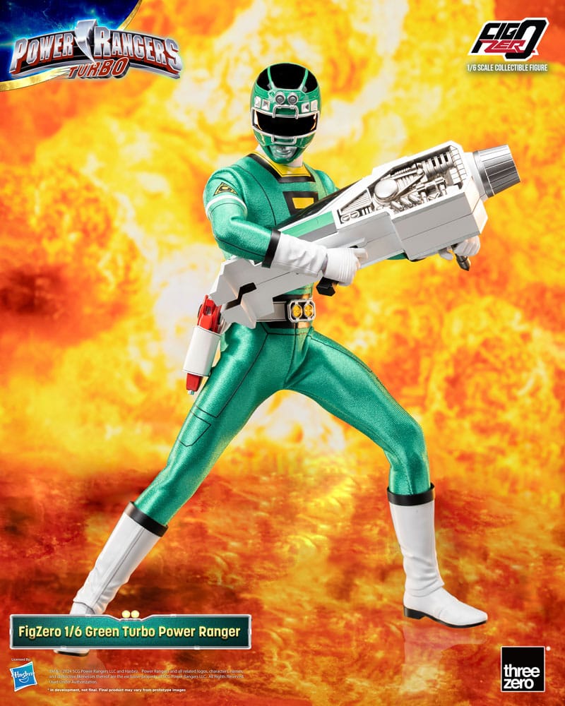 🧪 LAB | SU ORDINAZIONE Power Rangers Turbo FigZero Action Figure 1/6 Green Turbo Power Ranger 30 cm 