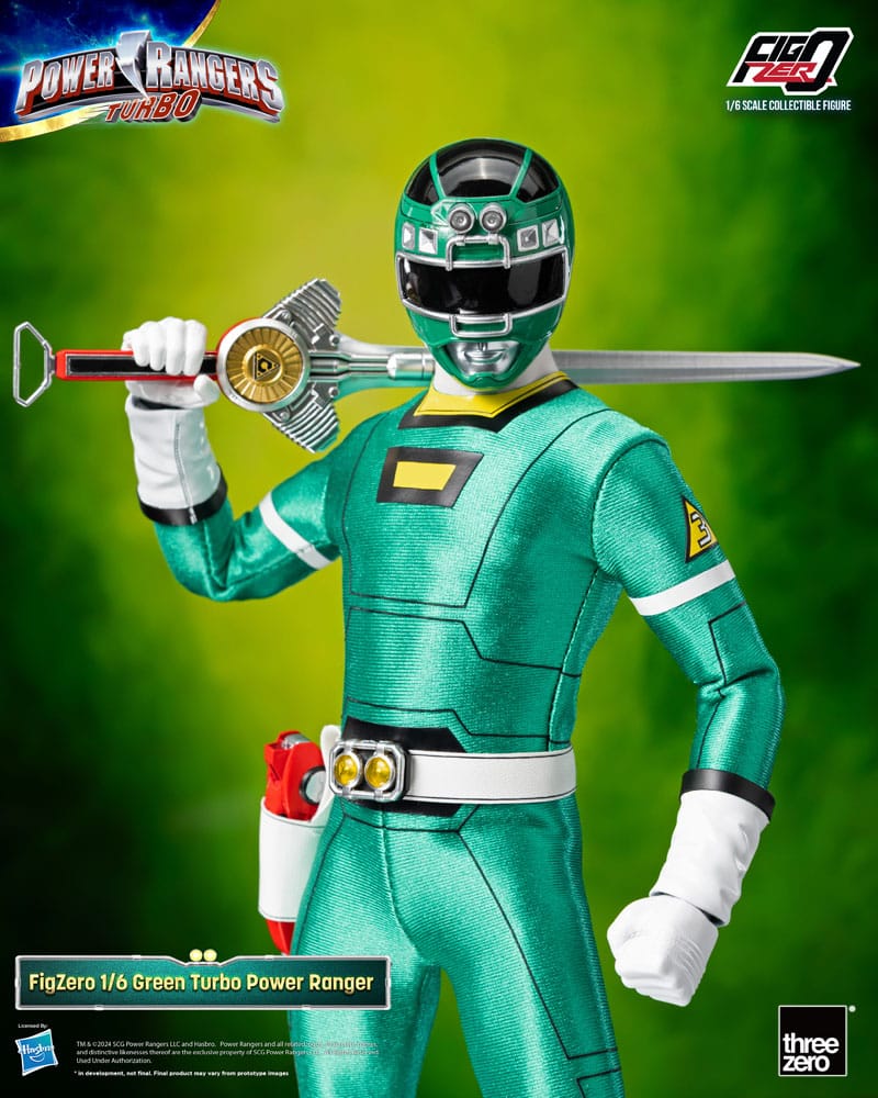 🧪 LAB | SU ORDINAZIONE Power Rangers Turbo FigZero Action Figure 1/6 Green Turbo Power Ranger 30 cm 