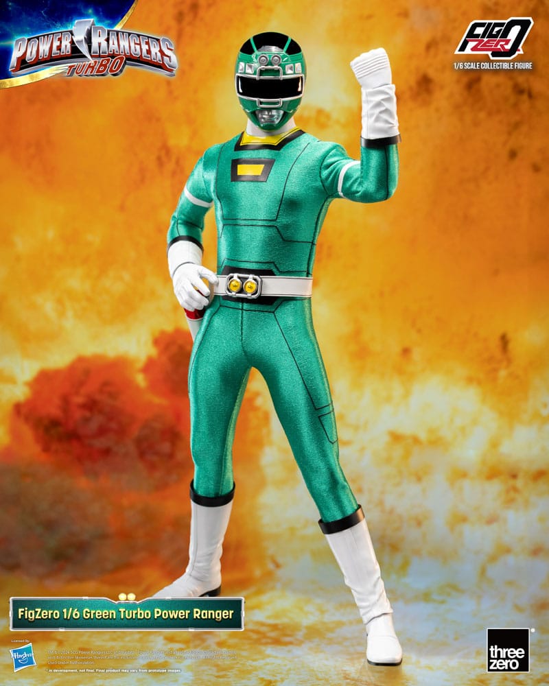 🧪 LAB | SU ORDINAZIONE Power Rangers Turbo FigZero Action Figure 1/6 Green Turbo Power Ranger 30 cm 