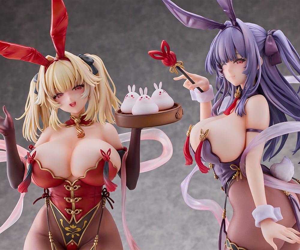 PREORDINE CHIUSO 08/2025 Moehime Union Statuen 1/4 Cheongsam Bunny Yuri & Stella 45 cm (18+)(PREORDINE NON CANCELLABILE)