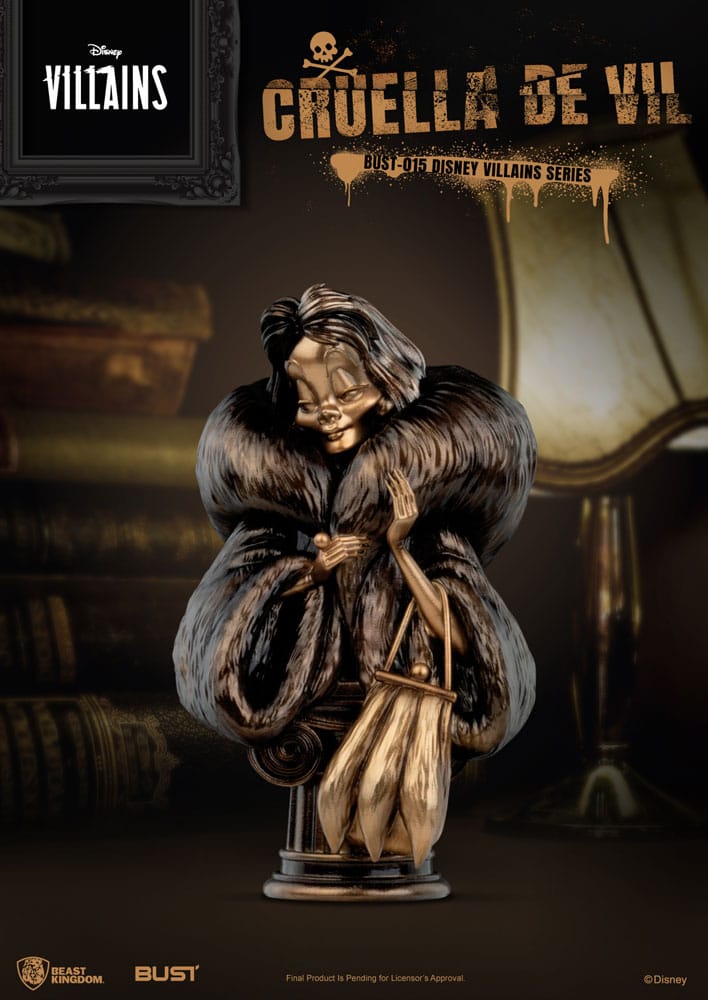 Disney-Bösewichte-Serie: PVC-Büste Cruella De Vil, 16 cm *SONDERPREIS* AUSVERKAUFT
