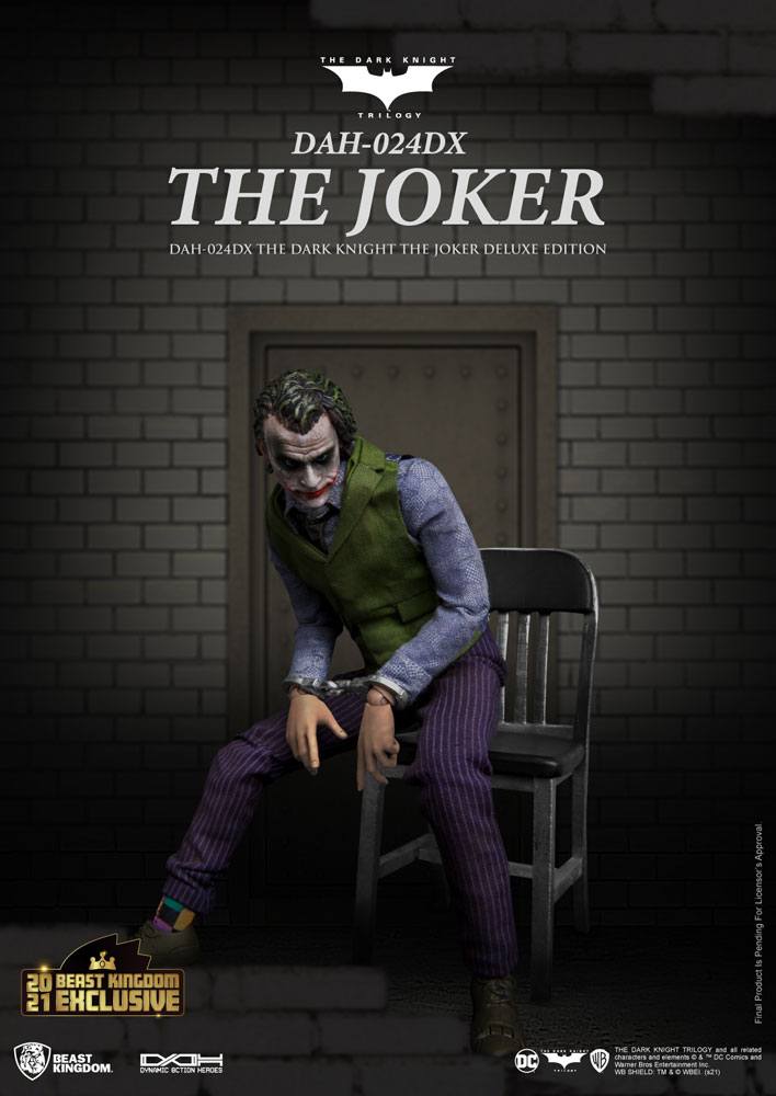 SU ORDINAZIONE Batman The Dark Knight Dynamic 8ction Heroes Action Figure 1/9 The Joker Deluxe Version 21 cm ESAURITO