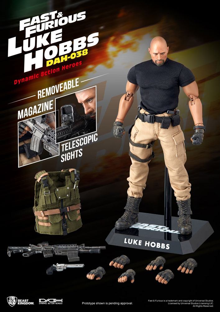 SU ORDINAZIONE Fast & Furious Dynamic 8ction Heroes Action Figure 1/9 Luke Hobbs 21 cm