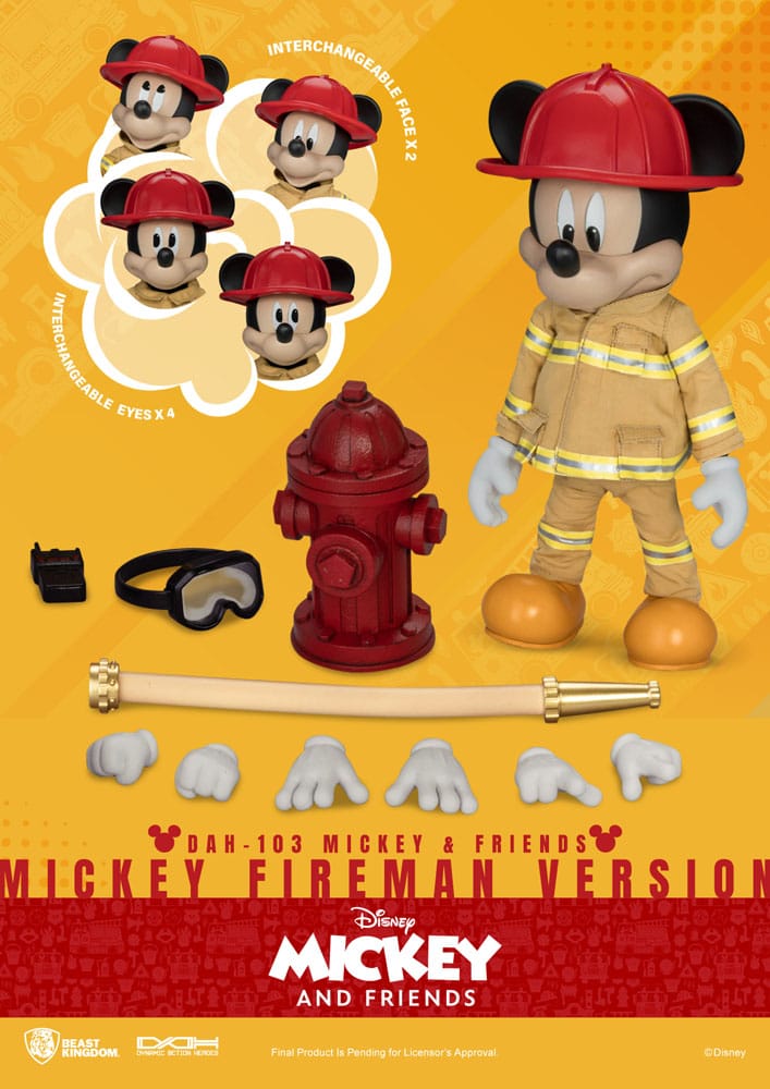 PREORDINE ESAURITO Mickey & Friends Dynamic 8ction Heroes Action Figure 1/9 Mickey Fireman Ver. 24 cm