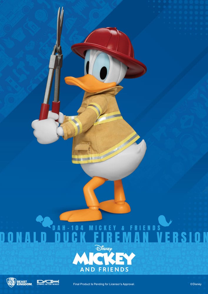 PREORDINE ESAURITO Mickey & Friends Dynamic 8ction Heroes Action Figure 1/9 Donald Duck Fireman Ver. 24 cm