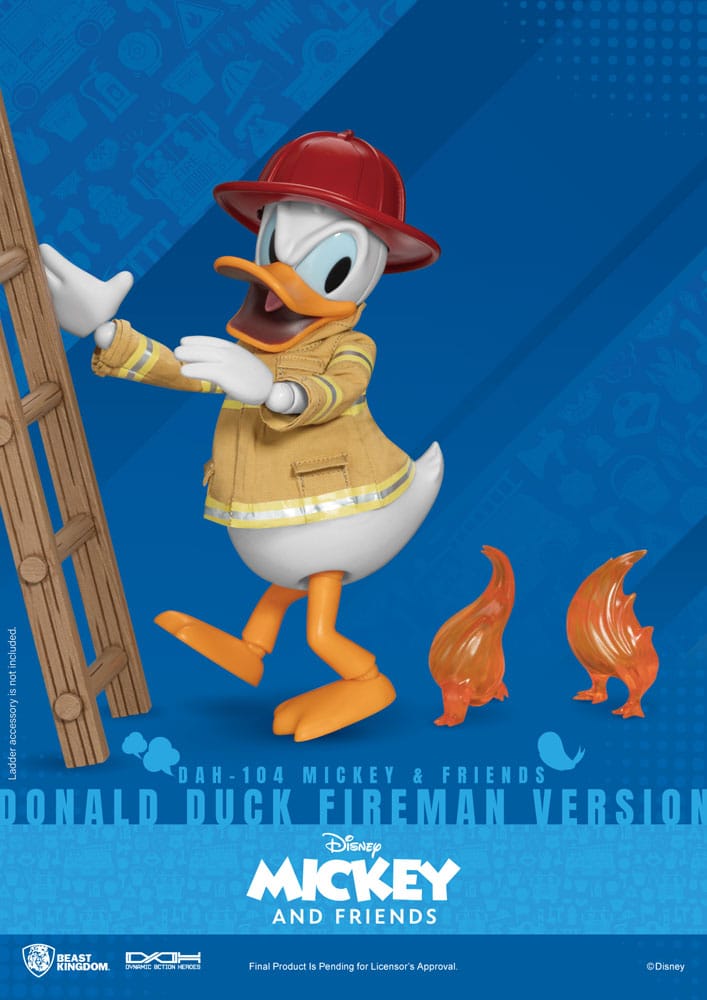 PREORDINE ESAURITO Mickey & Friends Dynamic 8ction Heroes Action Figure 1/9 Donald Duck Fireman Ver. 24 cm