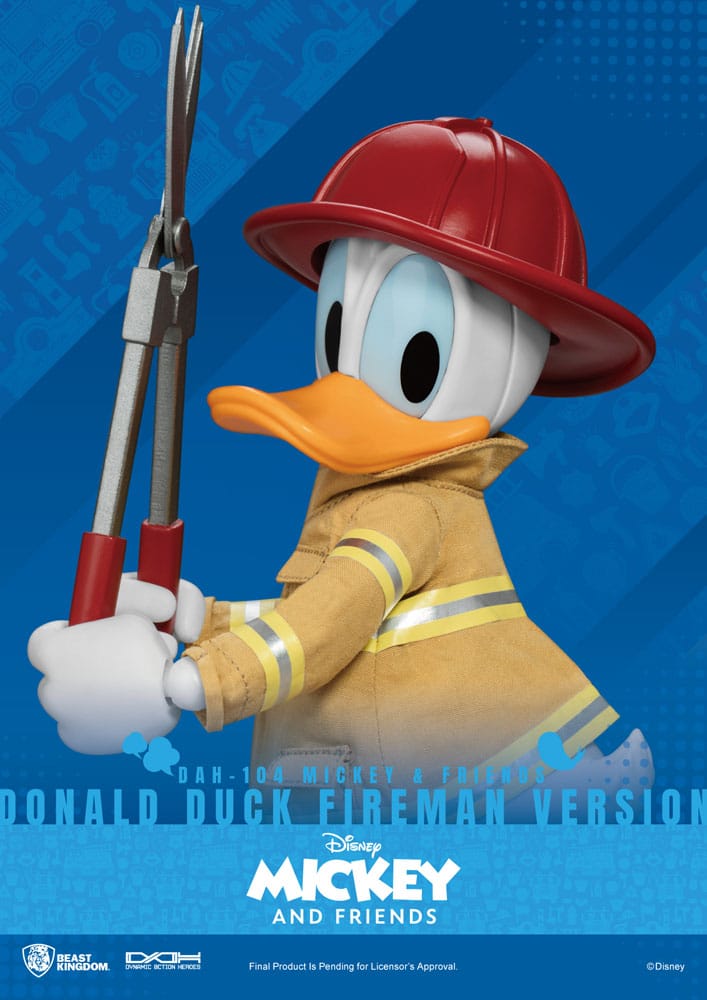 PREORDINE ESAURITO Mickey & Friends Dynamic 8ction Heroes Action Figure 1/9 Donald Duck Fireman Ver. 24 cm